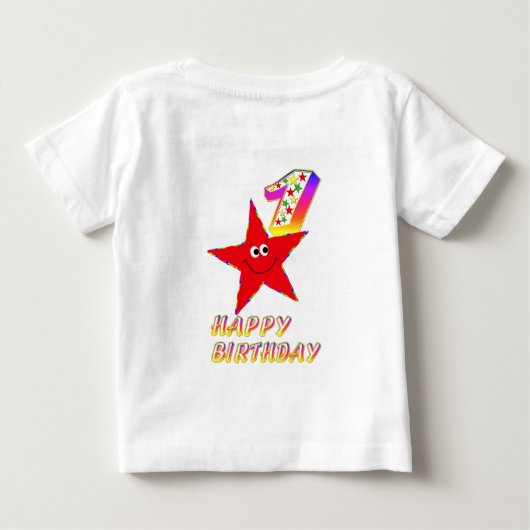 Schattigee Blue Star Verjaardag Boy Shirt (Achterkant)