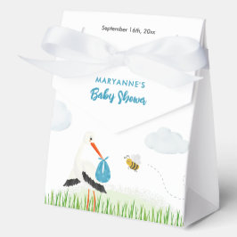 Schattigee Blue Stork Baby shower Custom Bedankdoosjes
