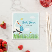 Schattigee Blue Stork Baby shower Custom Servet (Insitu)
