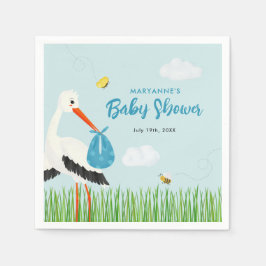 Schattigee Blue Stork Baby shower Custom Servet