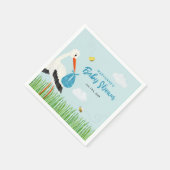 Schattigee Blue Stork Baby shower Custom Servet (Hoek)