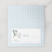 Schattigee Blue Stork Baby shower Tafelnummers Ten Plaatskaartje (Buitenkant ongevouwen)
