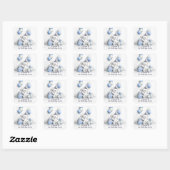 Schattigee Blue Teddy Bear 1st Birthday Envelope S Vierkante Sticker (Vel)