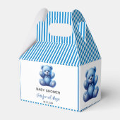 Schattigee Blue Teddy Bear  Baby Boy Shower Bedankdoosjes (Voorkant Zijde)