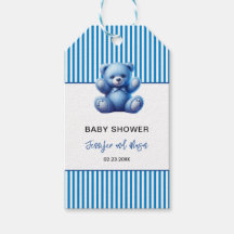 Schattigee Blue Teddy Bear  Baby Boy Shower
