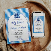 Schattigee Blue Teddy Bear  Baby Boy Shower Kaart