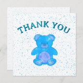 Schattigee Blue Teddy Bear Custom Bedankkaart (Voorkant / Achterkant)