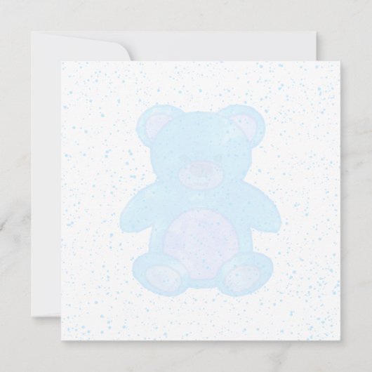 Schattigee Blue Teddy Bear Custom Bedankkaart (Achterkant)