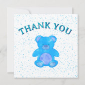 Schattigee Blue Teddy Bear Custom Bedankkaart (Voorkant)