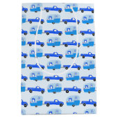 Schattigee Blue Truck & Trailer RV Adventure Medium Cadeauzakje (Voorkant)