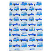 Schattigee Blue Truck & Trailer RV Adventure Medium Cadeauzakje (Achterkant)