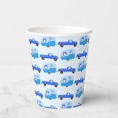 Schattigee Blue Truck & Trailer RV Adventure Papieren Bekers (Achterkant)