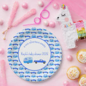 Schattigee Blue Truck & Trailer RV Adventure Papieren Bordje (Feest)