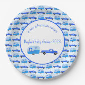 Schattigee Blue Truck & Trailer RV Adventure Papieren Bordje (Voorkant)