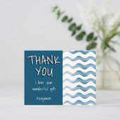 Schattigee Blue Wave Boy Bedankt Verjaardag Briefkaart (Staand voorkant)