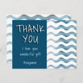 Schattigee Blue Wave Boy Bedankt Verjaardag Briefkaart (Voorkant / Achterkant)