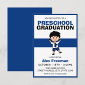 Schattigee Blue & White Boy Kinder kleuterschool A Kaart (Voorkant / Achterkant)