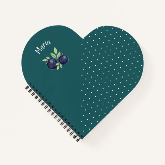 Schattigee Blueberries Waterverf Handbeschilderd Notitieboek (Voorkant)