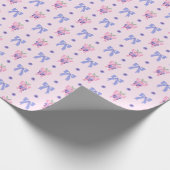 Schattigee Blueberry & Bow Pattern Wrapping Paper Cadeaupapier (Hoek)