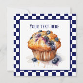 Schattigee blueberry muffin party kaart (Voorkant)