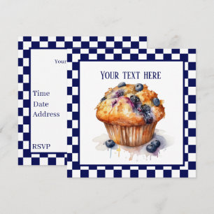 Schattigee blueberry muffin party kaart