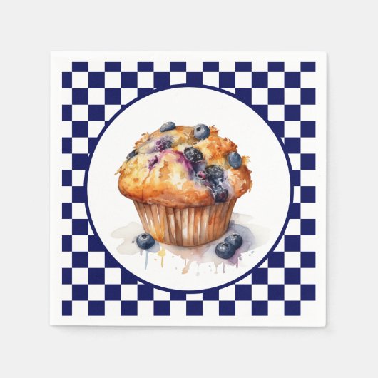 Schattigee blueberry muffin party servet (Voorkant)