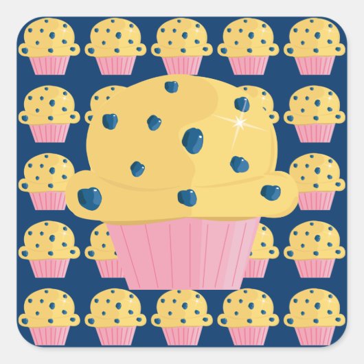 Schattigee Blueberry Muffin Stickers (Voorkant)