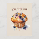Schattigee Blueberry Muffin Tekst toevoegen Briefkaart (Voorkant)