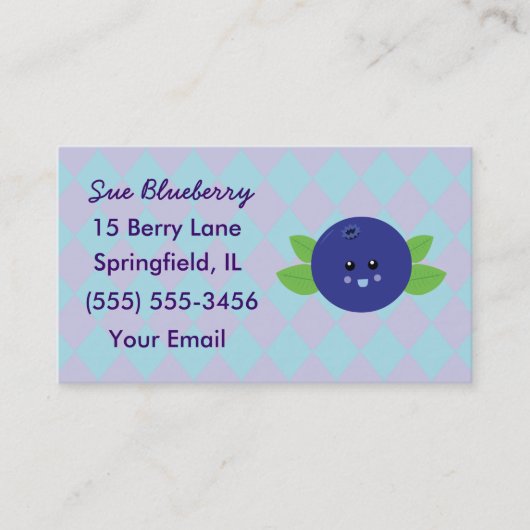 Schattigee Blueberry-Visitekaartjes Visitekaartje (Voorkant)