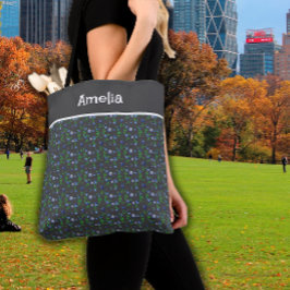 Schattigee Blueberry waterverf patroonnaam donkerg Tote Bag