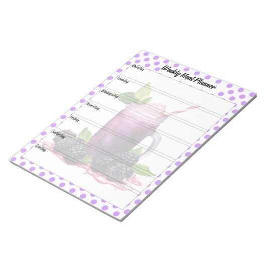 Schattigee Blueberry Weekly Meal Notitieblok (Schuin)