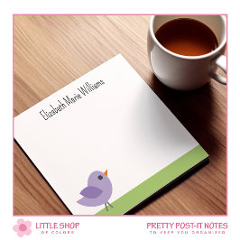 Schattigee Bluebird gepersonaliseerd Post-it® Notes