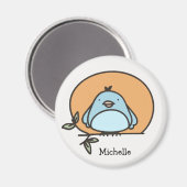 Schattigee Bluebird Illustratie Gepersonaliseerde  Magneet (Voorkant / Achterkant)