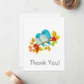 Schattigee Bluebirds Alle Gelegenheid Dank u Notec Notitiekaartje (Voorkant / Achterkant in situ)