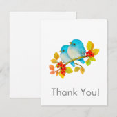 Schattigee Bluebirds Alle Gelegenheid Dank u Notec Notitiekaartje (Voorkant / Achterkant)