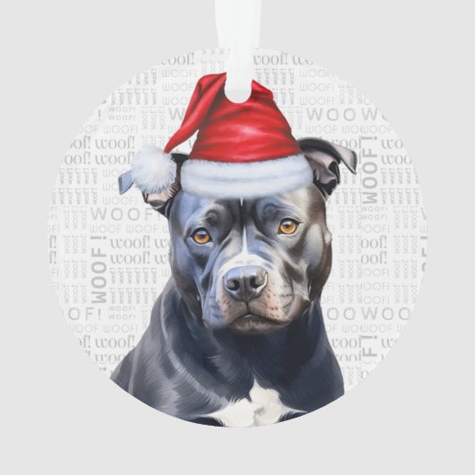 Schattigee Bluenose Pitbull Hond Vakantie Kerstfot Ornament (achterkant)