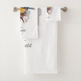 Schattigee Bluetit op een Branch, op maat Bad Handdoek