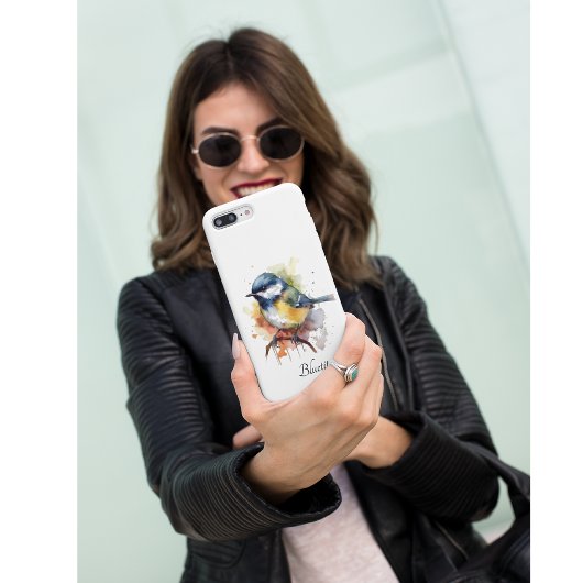 Schattigee Bluetit op een Branch, op maat Case-Mate iPhone Case