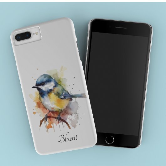 Schattigee Bluetit op een Branch, op maat Case-Mate iPhone Case