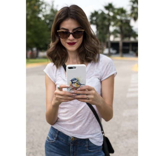 Schattigee Bluetit op een Branch, op maat Case-Mate iPhone Case