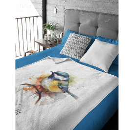 Schattigee Bluetit op een Branch, op maat Fleece Deken