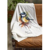 Schattigee Bluetit op een Branch, op maat Fleece Deken