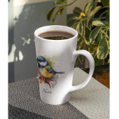 Schattigee Bluetit op een Branch, op maat Latte Mok