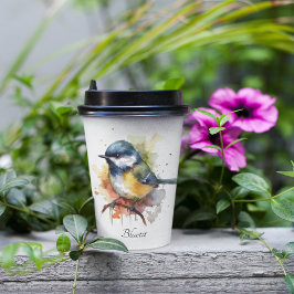 Schattigee Bluetit op een Branch, op maat Papieren Bekers