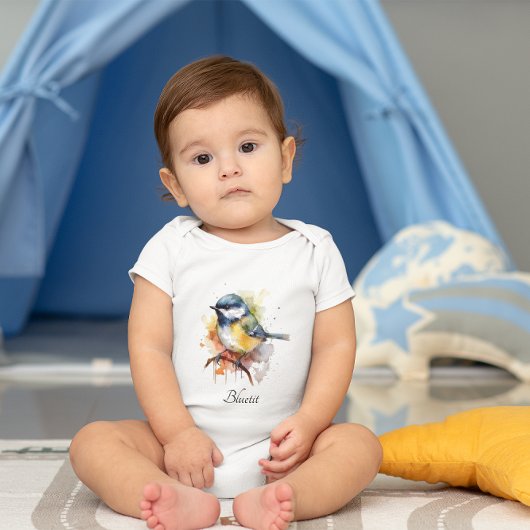 Schattigee Bluetit op een Branch, op maat Romper