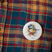 Schattigee Bluetit op een Branch, op maat Ronde Button 3,2 Cm