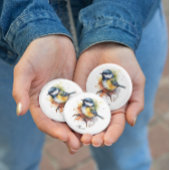 Schattigee Bluetit op een Branch, op maat Ronde Button 3,2 Cm