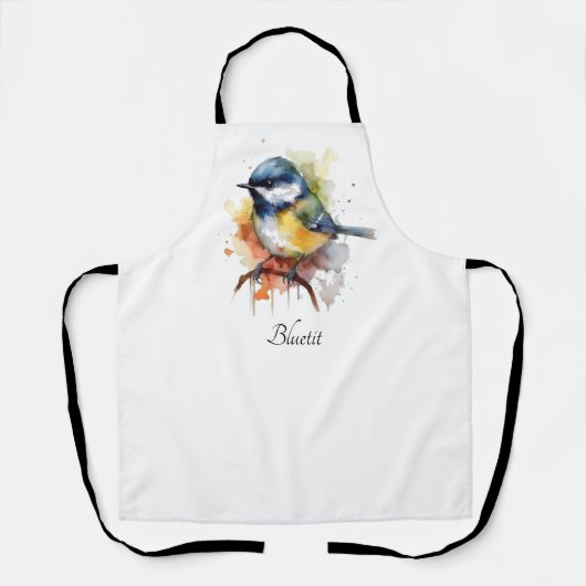 Schattigee Bluetit op een Branch, op maat Schort (Voorkant)