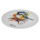 Schattigee Bluetit op een Branch, op maat Snijplank (Hoek)