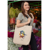Schattigee Bluetit op een Branch, op maat Tote Bag